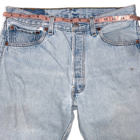 LEVI’S USA Vintage 501 Distressed 100% Cotton High Rise Jeans Size 33 x 32 - Picture 10 of 14